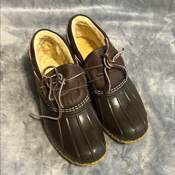 L. L. Bean Men's Brown Leather Duck Shoes - Picture 1 of 10